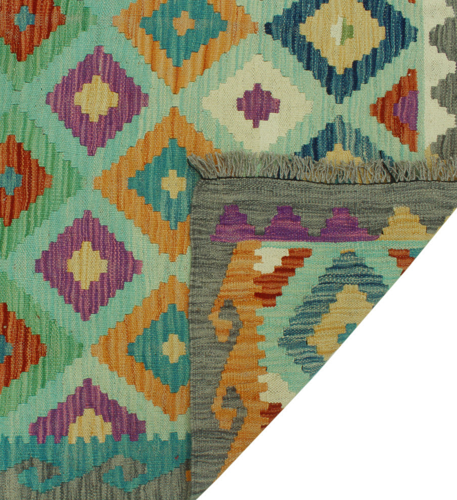 Sangat Kilim Ellianna Light green/Rust Rug, 7'11x11'0