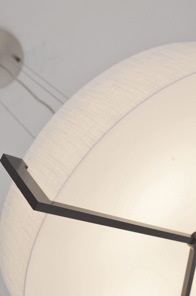 Apex 33" LED Pendant, Espresso Finish, Linen White Shade