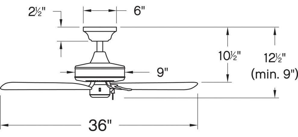 Hinkley Cabana 36" Indoor/Outdoor Ceiling Fan, Metallic Matte Bronze
