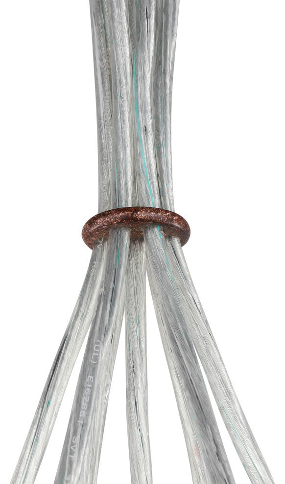 Woodbridge Lighting Alicia Tight Pendant Cluster, Walnut, 7l - 32"d, Opal & Led