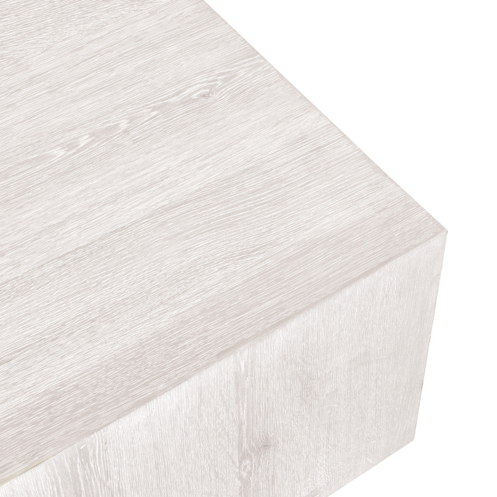 Layne 42" Square Coffee Table With Casters by Kosas Home, White Wash