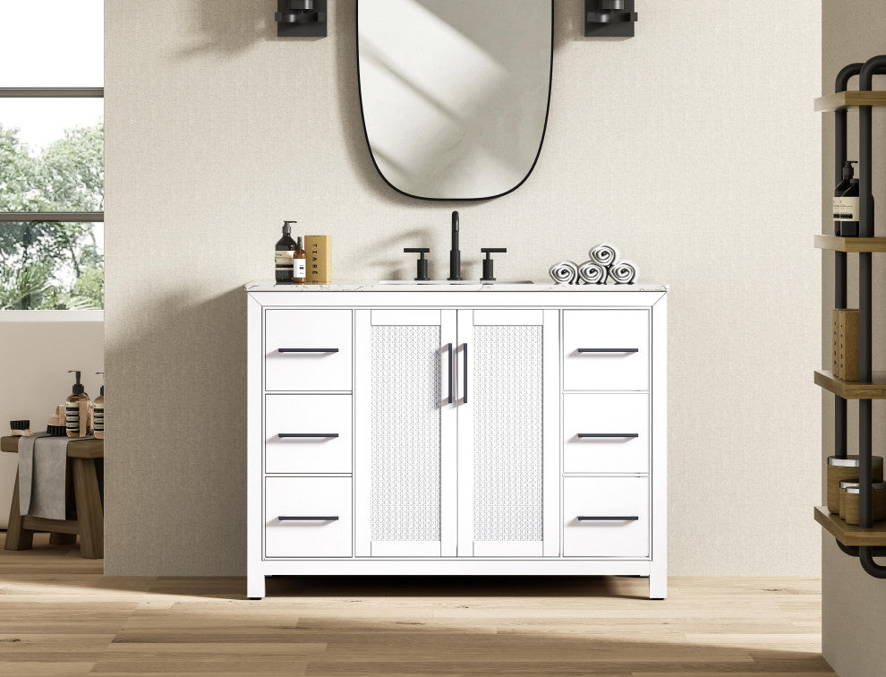 Home Living 48" Single Bathroom Vanity, White