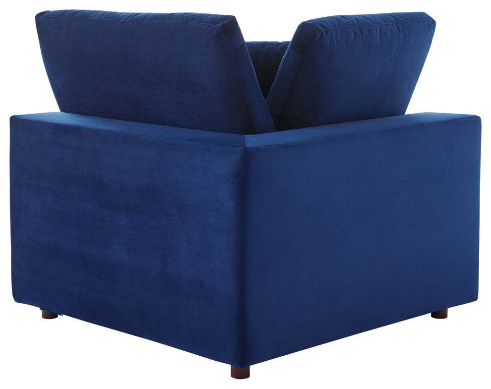 Sectional Sofa Set, Velvet, Blue Navy, Modern, Living Lounge Hotel Hospitality