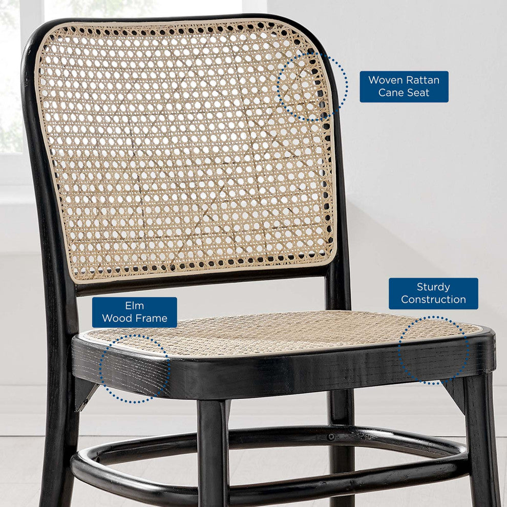 Winona Wood Dining Side Chair Set of 2, Black
