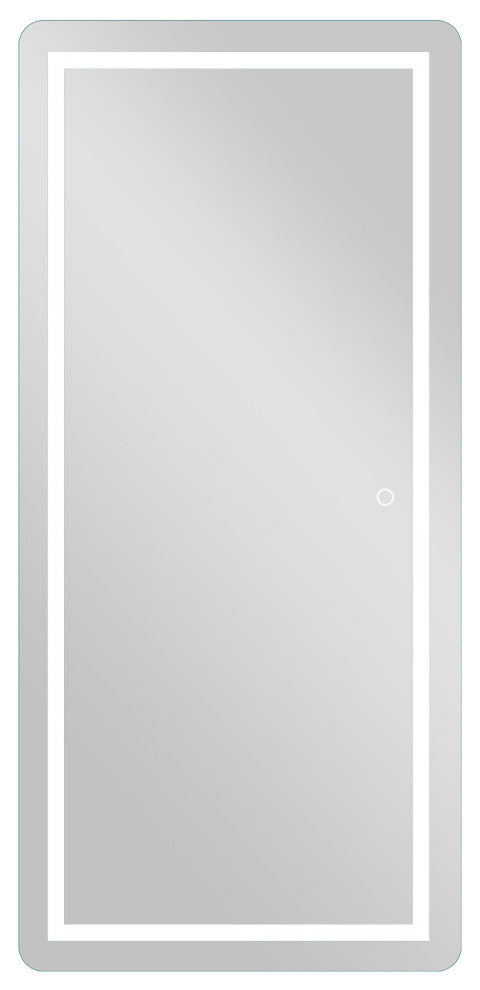 Petite LED Strip Rounded Rectangle Wall Mirror