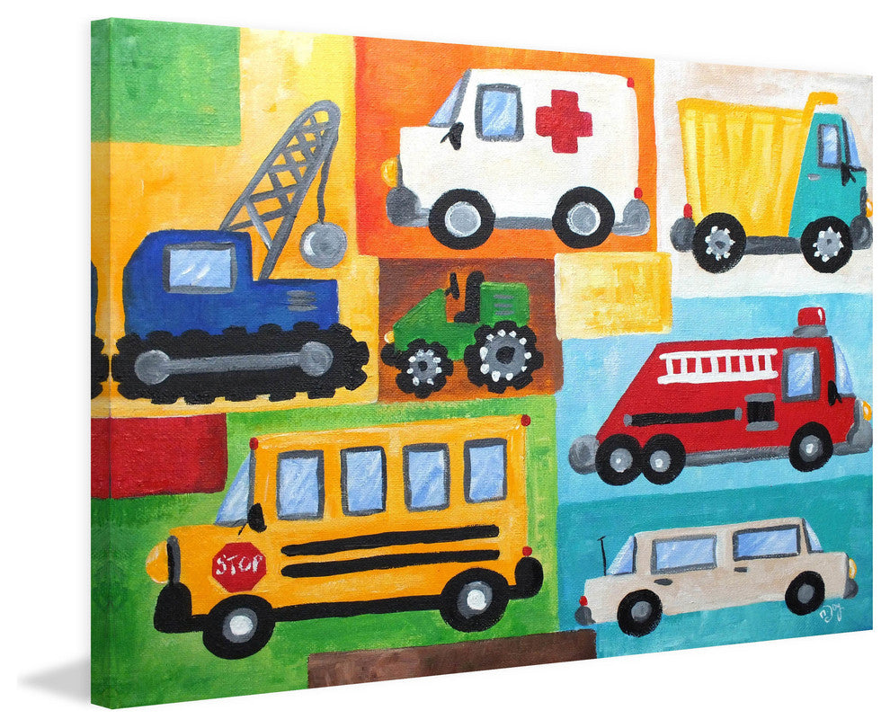 Marmont Hill, "Vroom" by Nicola Joyner Painting Print on Wrapped Canvas, 45x30