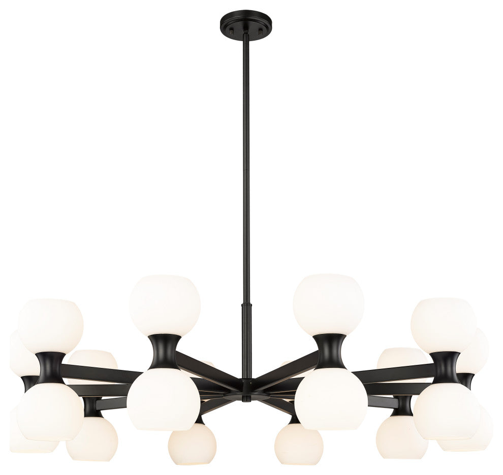 Z-LITE 20-Light Chandelier, Matte Black