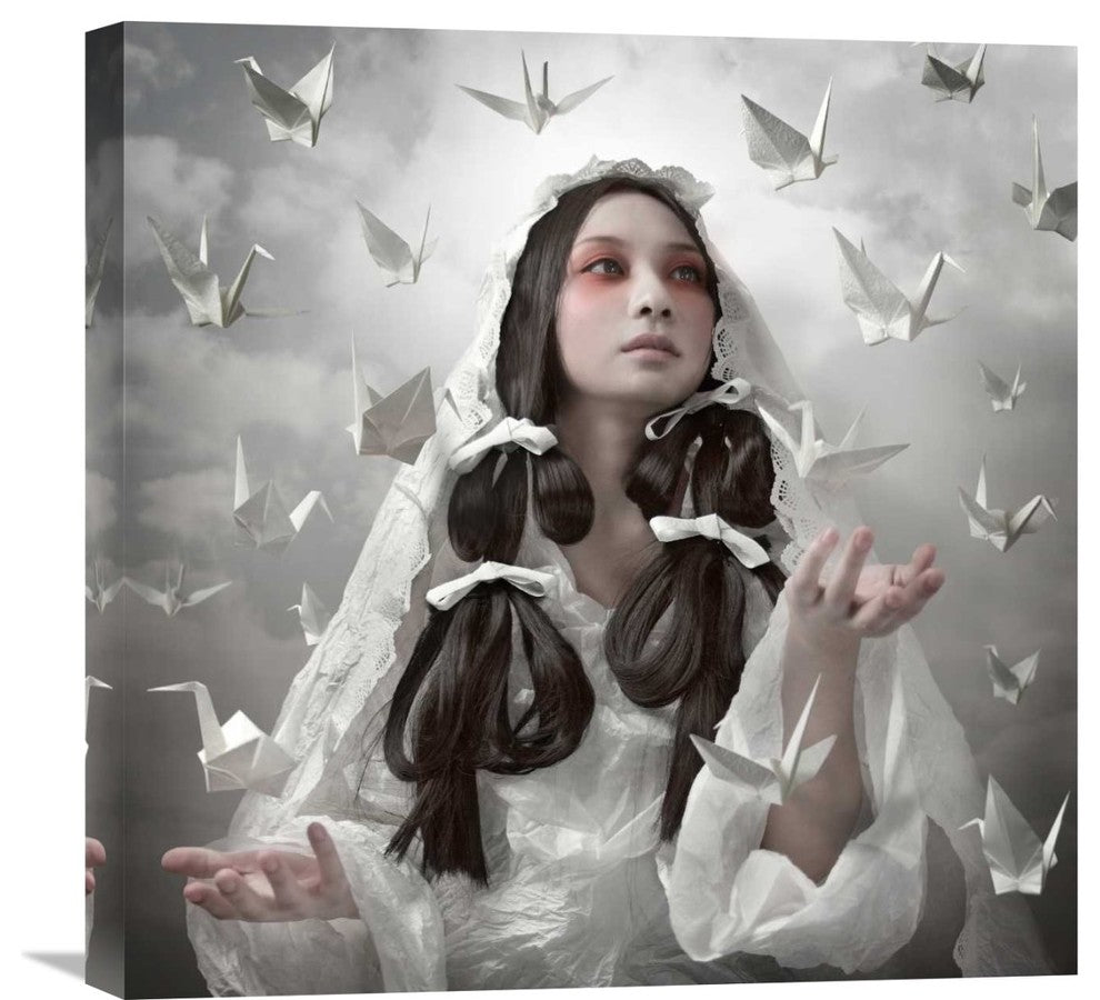 "Goddess Of Origami" Stretched Canvas Giclee by Kiyo Murakami, 22"x22"