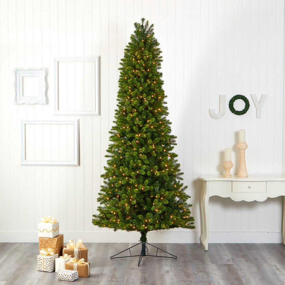9' Virginia Spruce Faux Xmas Tree W/Multifunction Lights & Bendable Branches