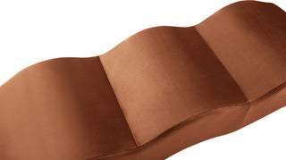 Wave Upholstered Bench, Cognac, Velvet