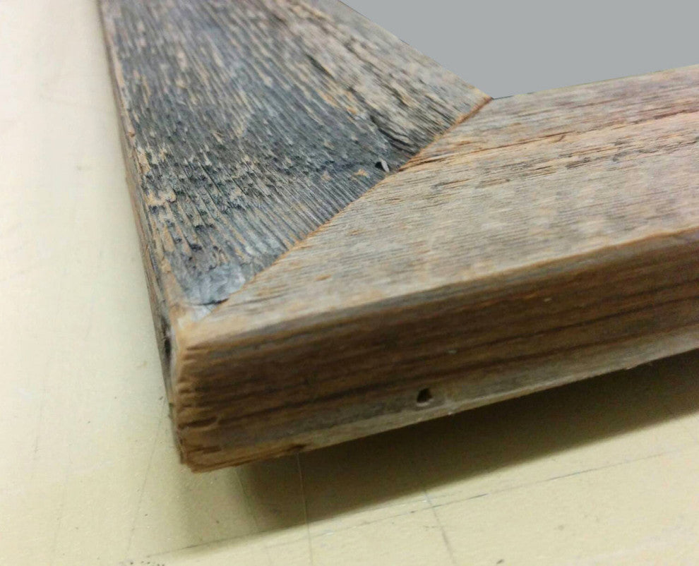 Rustic Mirror, Aspen Style With Beveled Barnwood Edge, 18"x22"