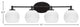 Capri 4-Light Bath Bar, Matte Black/White Marble