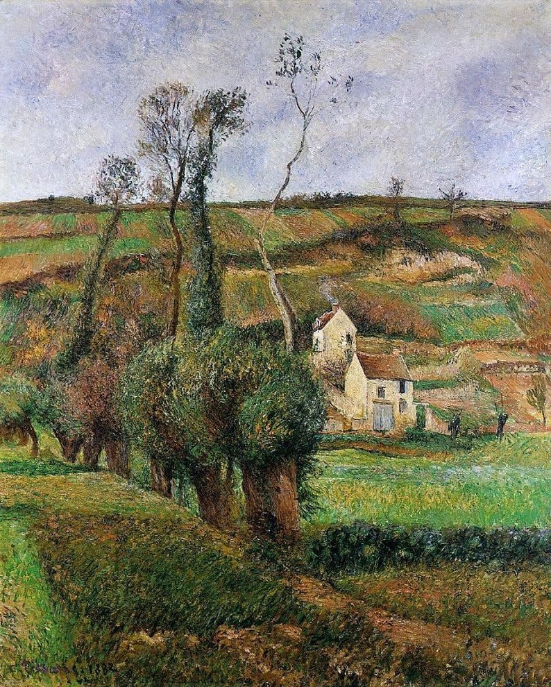 Camille Pissarro La Cote de 'Chou' a Pontoise - 20" x 25" Premium Canvas Print