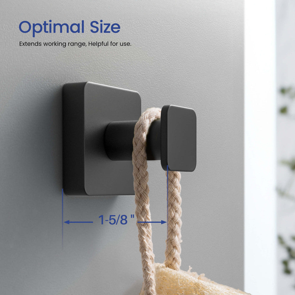 Blaze Bathroom Towel & Robe Hook, Matte Black