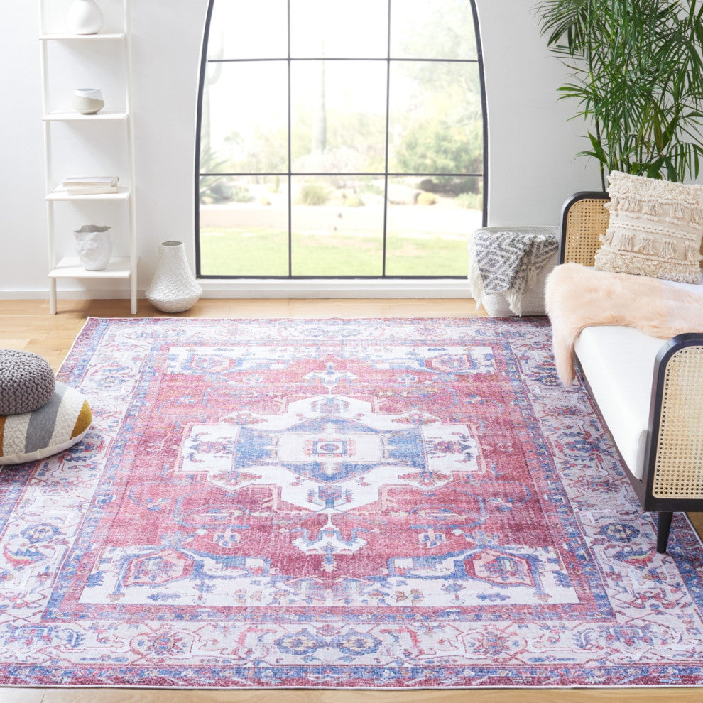 Safavieh Serapi SEP355 Rug Machine-Washable, Red/Ivory, 6'7"x9'