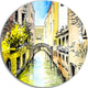 Canal In Venice, Cityscape Round Wall Art, 36"