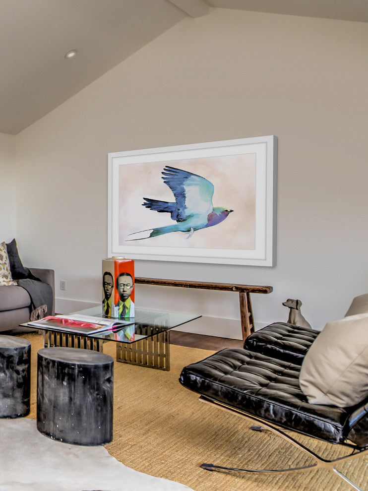 Marmont Hill, "Lilac Roller" by Christine Lindstrom Framed Painting Print, 45x30