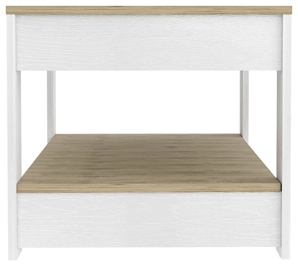 Lindon Farmhouse Coffee Table by RST Brands, White/Golden Oak