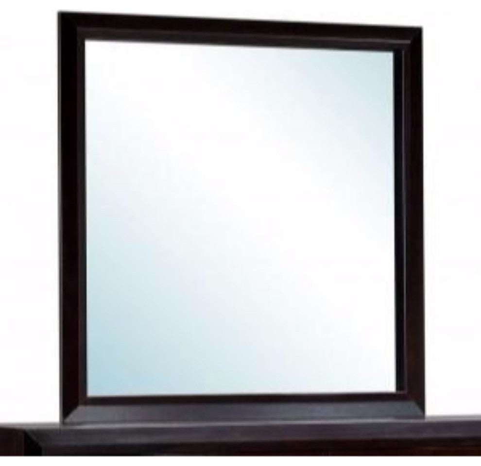 Benzara BM123518 Janine Transitional Style Dark Espresso Mirror