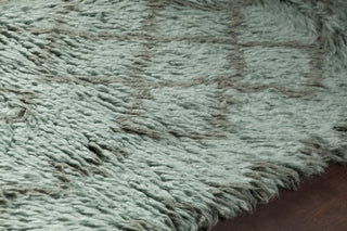 Jeri Hand Knotted Wool Rectangle Area Rug, 5' x 7'1/2", Blue/Gray
