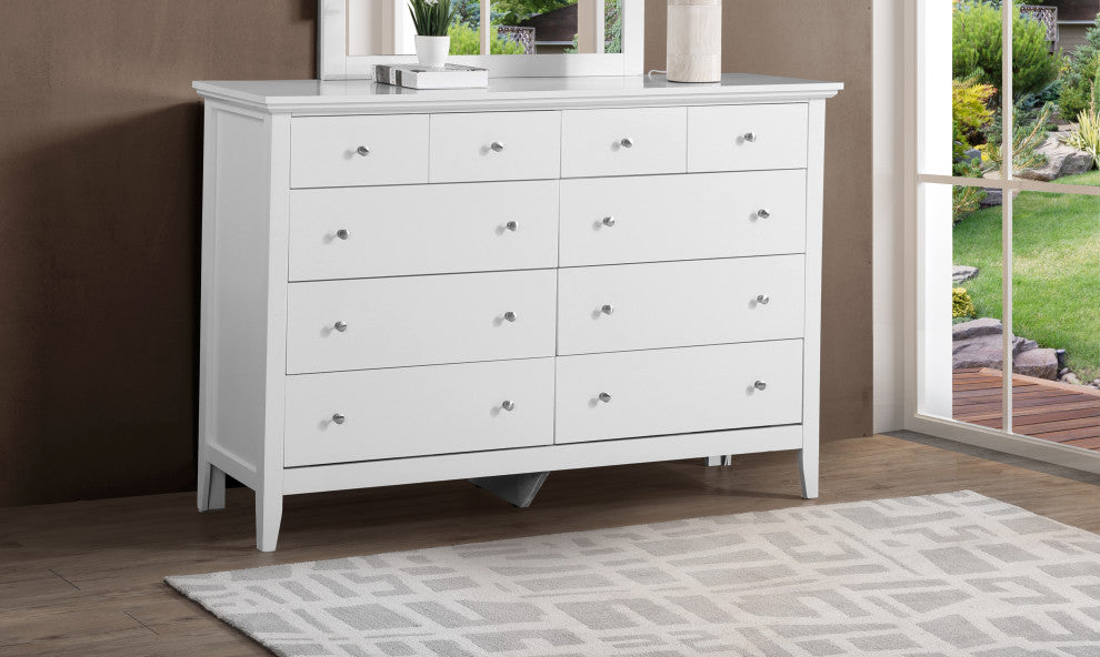 Simeon 8-Drawer Dresser, White
