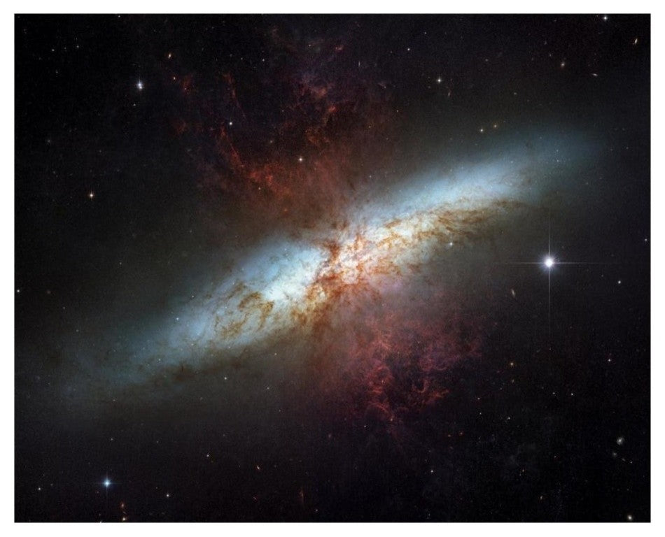 "M82 - Starburst Galaxy" Digital Paper Print by NASA, 22"x18"