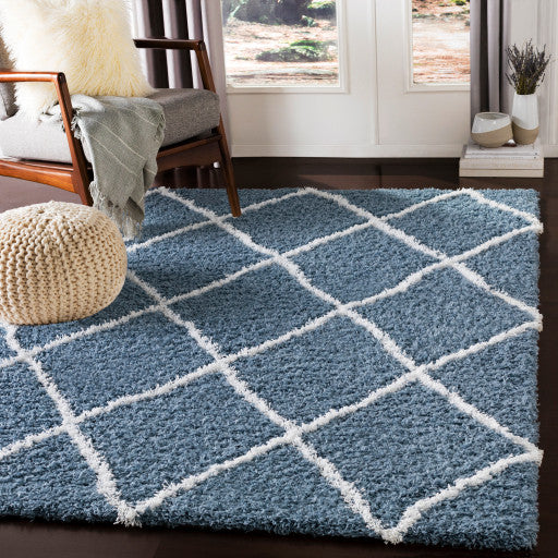 Surya Urban Shag USG-2309 5'3"x7'3" Rug, Denim/White