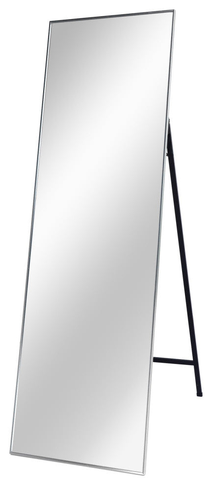 65 inch Rectangular Aluminum Framed Floor Wall Hanging Bedroom Mirror, Silver, 2