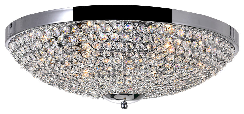 Globe 6 Light Bowl Flush Mount With Chrome Finish