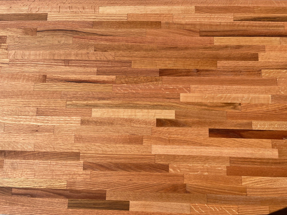 26" Deep Edge Grain Butcher Block Countertop 1.5" Thick, Red Oak, 26" X 26"