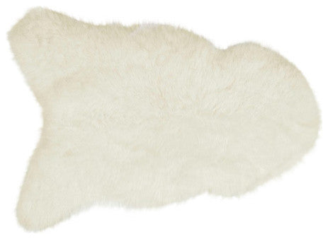 Natural 100% Icelandic Sheepskin Single Sheared 2'x3' White