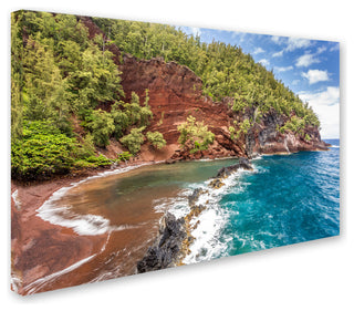 Pierre Leclerc 'Red Sand Beach Maui' Canvas Art, 19x12