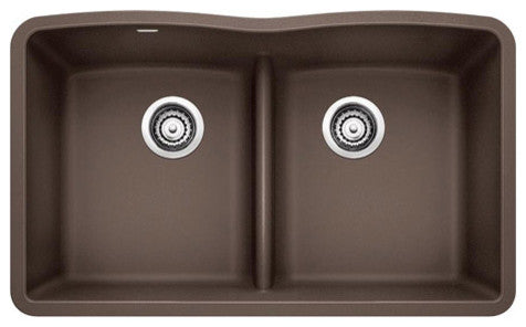 Blanco Diamond Silgranit Low-Divide Undermount Kitchen Sink, Cafe Brown