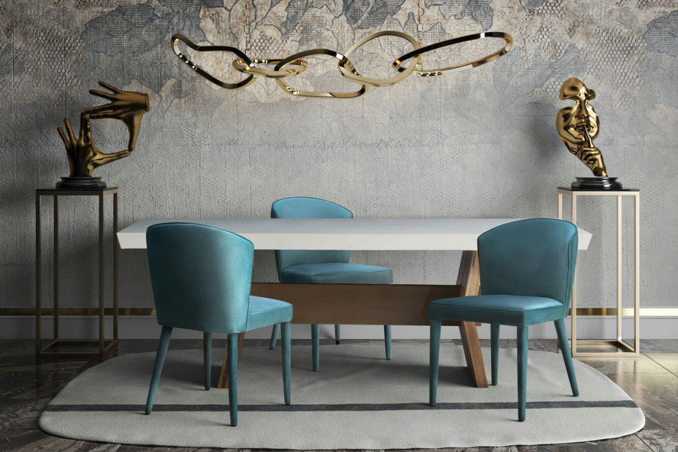 TOV Furniture Metropolitan Sea Blue Velvet Chair