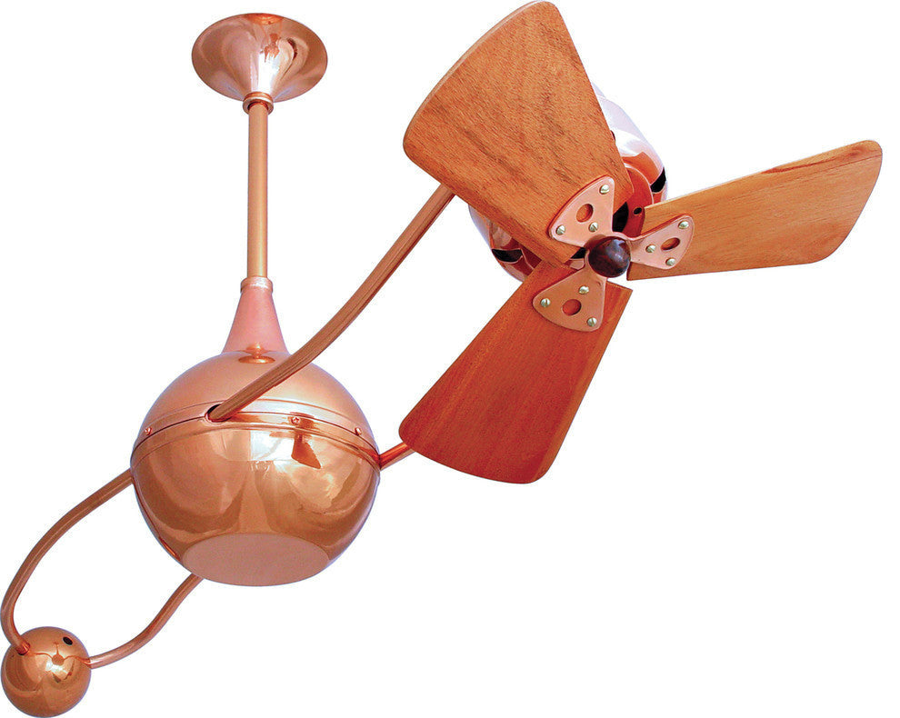 Brisa 2000 Rotational Ceiling Fan With Mahogany Blades, Polished Copper