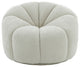 Divani Casa Gadson Contemporary White Sherpa Ottoman