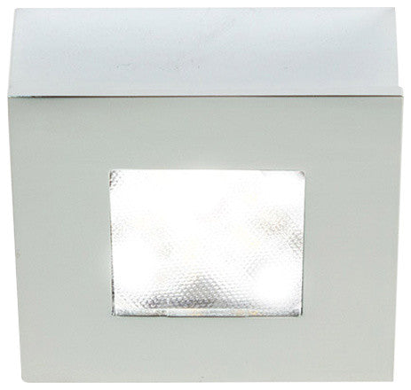 WAC Lighting LED Button Light, Chrome, Square, 3000k Soft White