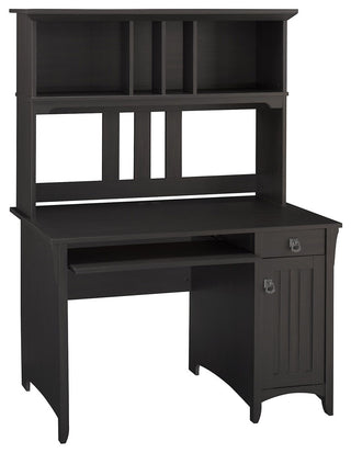 Salinas Computer Desk with Hutch in Vintage Black - Engineered Wood