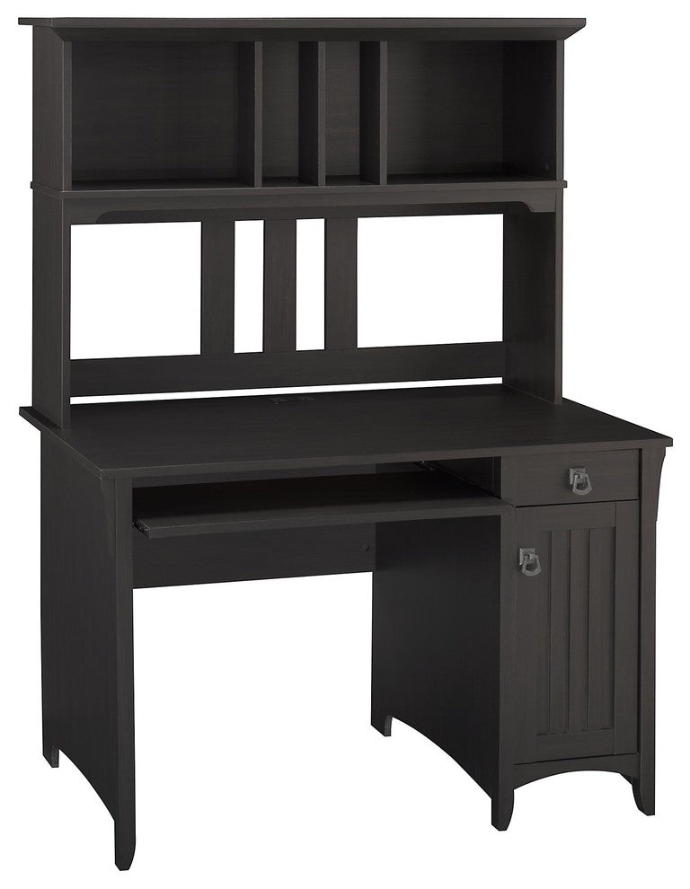 Salinas Computer Desk with Hutch in Vintage Black - Engineered Wood