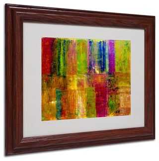 'Color Panel Abstract' Matted Framed Canvas Art by Michelle Calkins