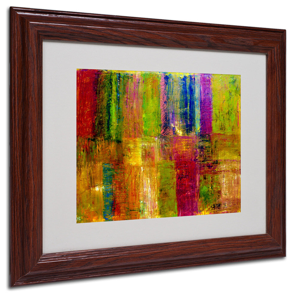 'Color Panel Abstract' Matted Framed Canvas Art by Michelle Calkins