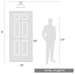 Golden Lighting 0865-SF RUST Kinsley 14"W Semi-Flush Ceiling - Aged Galvanized