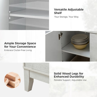 infographic: Graphic highlighting features (adjustable shelves) with text.