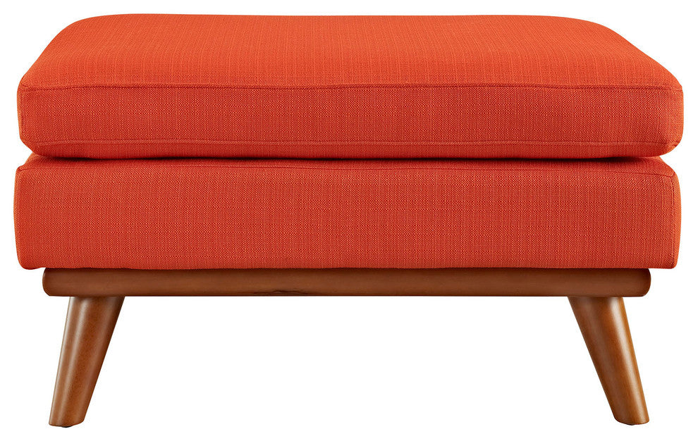 Modern Contemporary Fabric Ottoman , Red, Fabric
