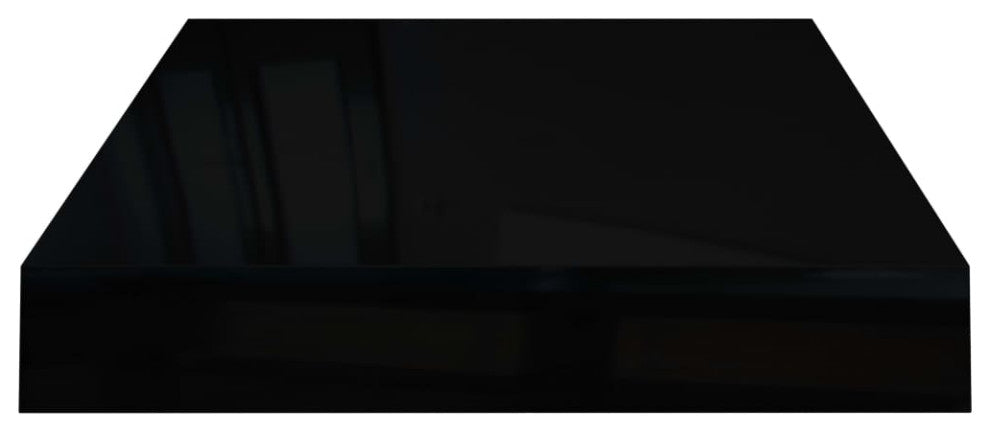 vidaXL Wall Shelves Floating Shelves Display Shelves 2 Pcs High Gloss Black