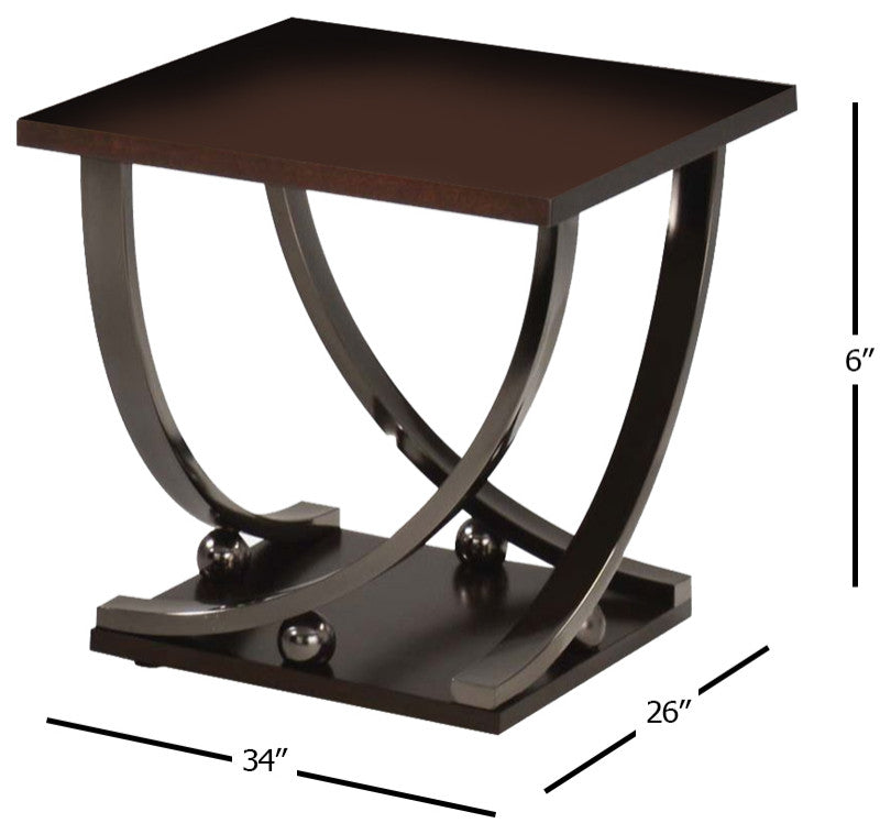 Isiah End Table, Black Nickel