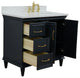 37" Single Vanity, Dark Gray Finish With White Engineered Stone Top