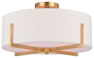 Surrey Four Light Semi-Flush Mount in Natural Brass