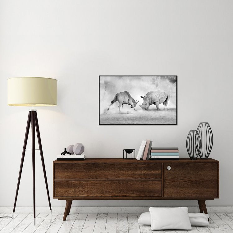 "Combat" Framed Canvas Giclee by Juan Luis Duran, 41x26"