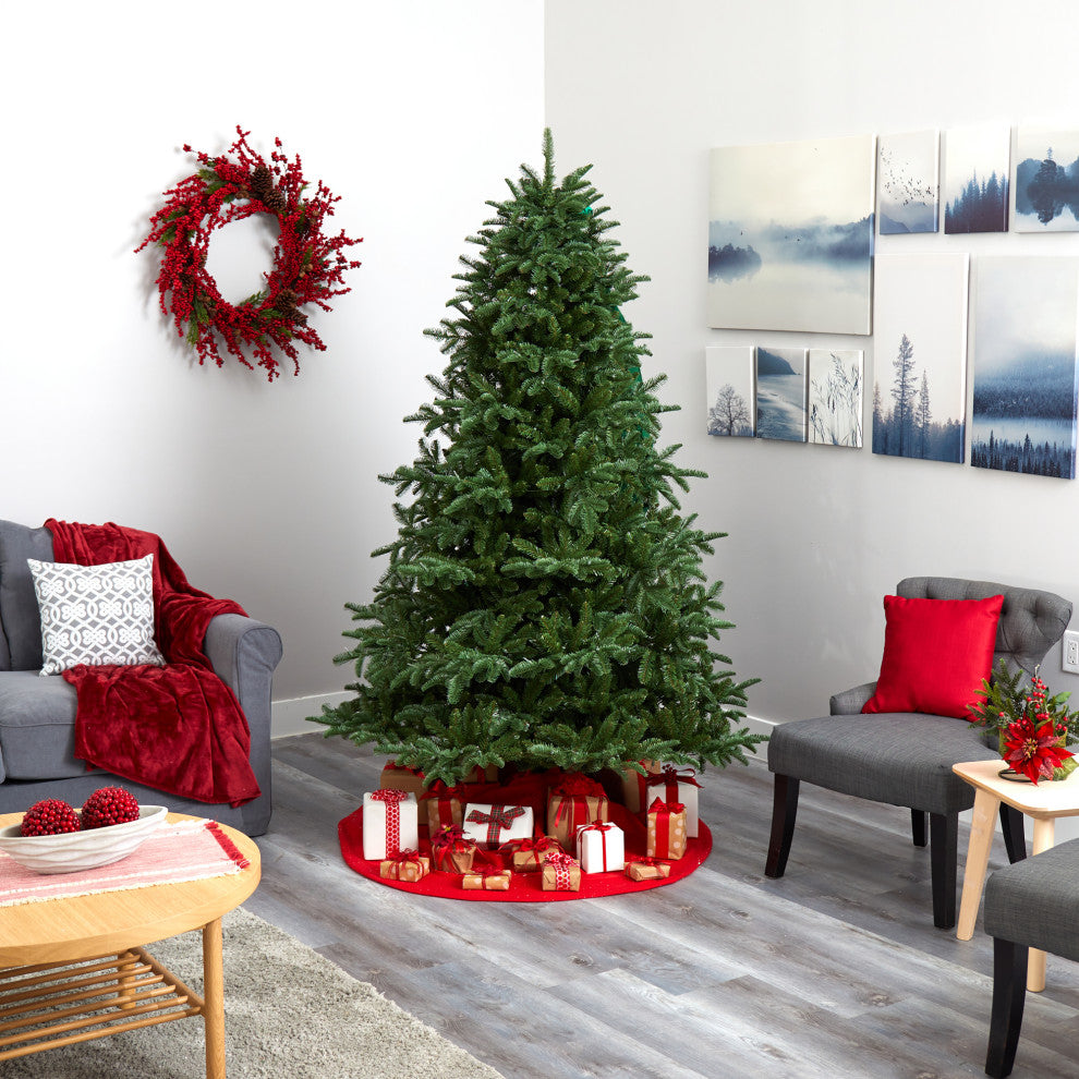 7' South Carolina Spruce Faux Xmas Tree W/500 White Lights & Bendable Branches